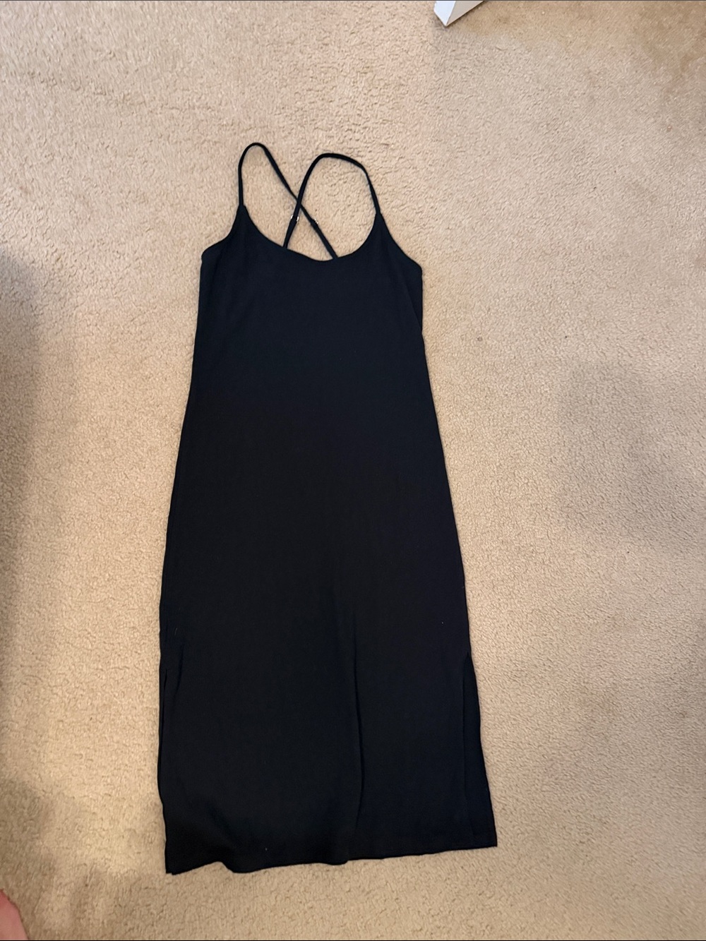 J. Crew Black Crisscross Strap Slip Dress